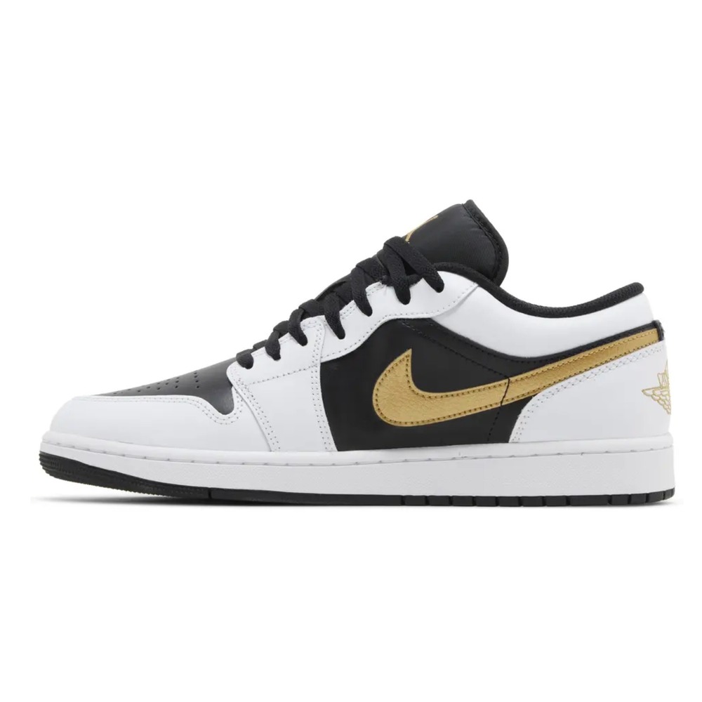 Jordan 1 Low White Black Metallic Gold Swoosh, görsel 2